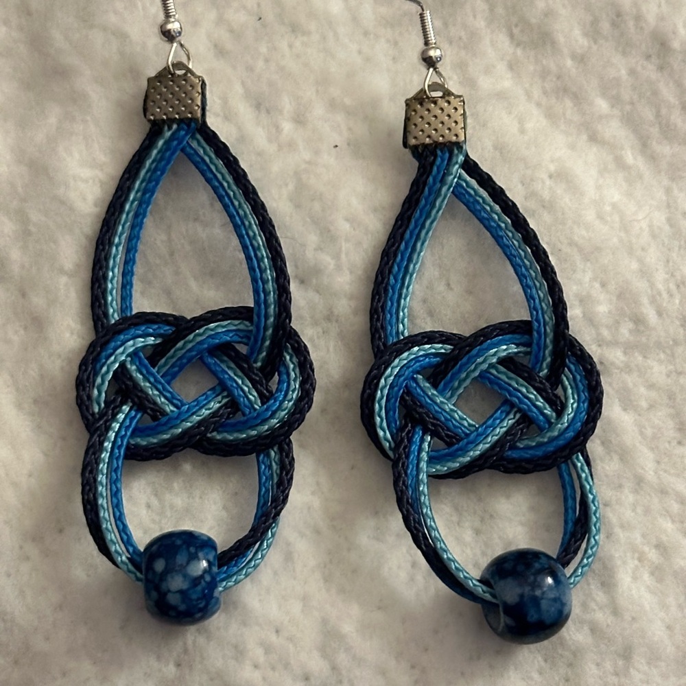 New Artisan made Shades of Blue Earrings